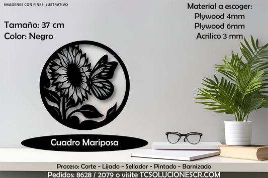Cuadro Mariposa & Girasol