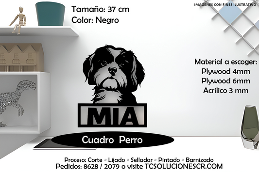 Cuadro Perro nombre Personalizado 10