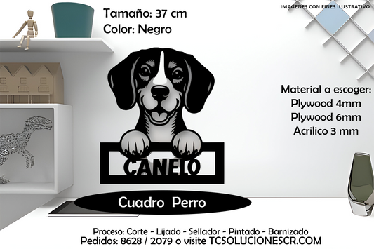 Cuadro Perro nombre Personalizado 12
