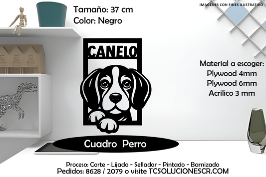 Cuadro Perro nombre Personalizado 13
