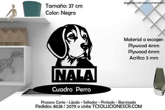 Cuadro Perro nombre Personalizado 21