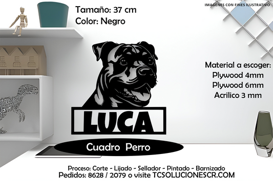 Cuadro Perro nombre Personalizado 22