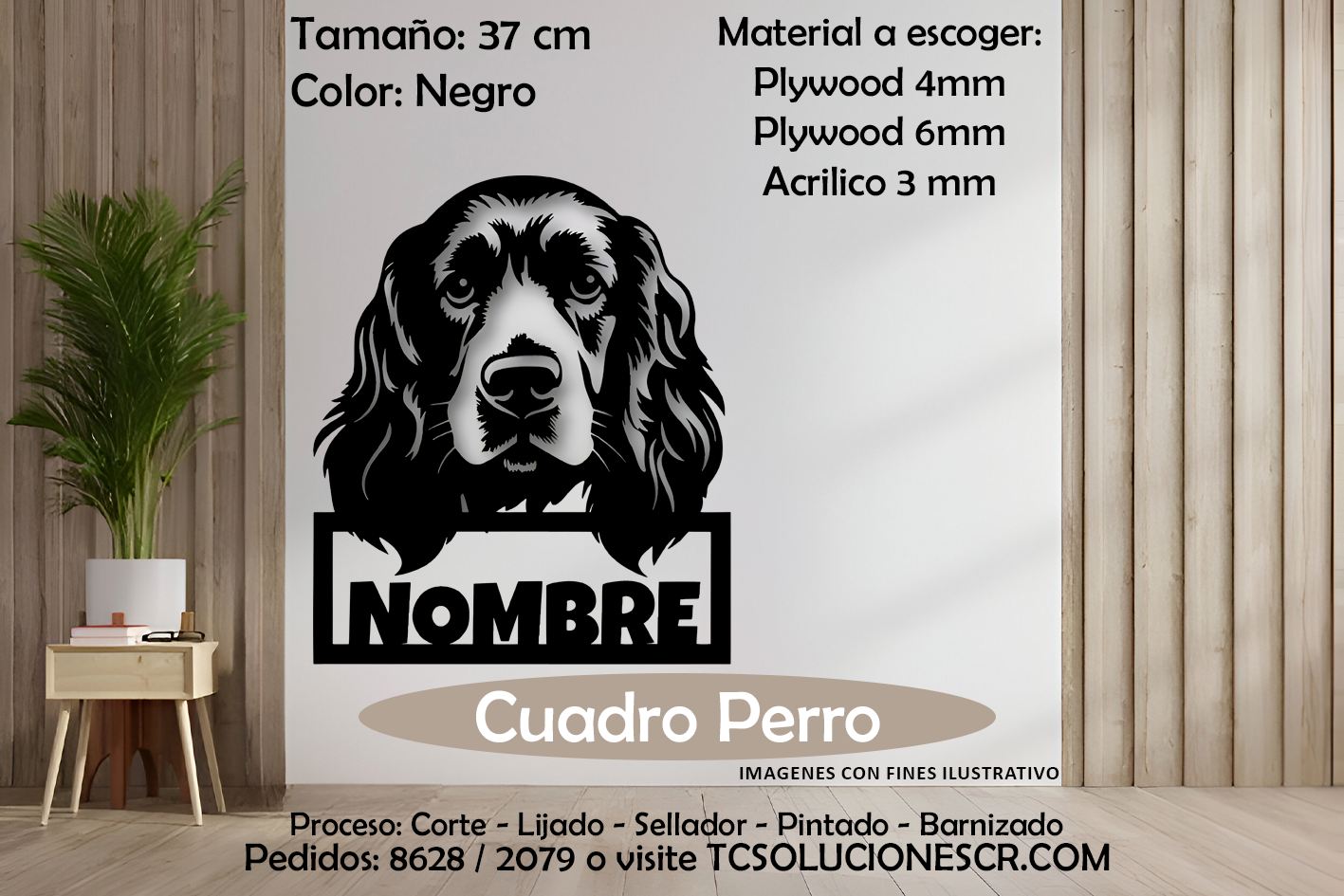 Cuadro Perro nombre Personalizado 25