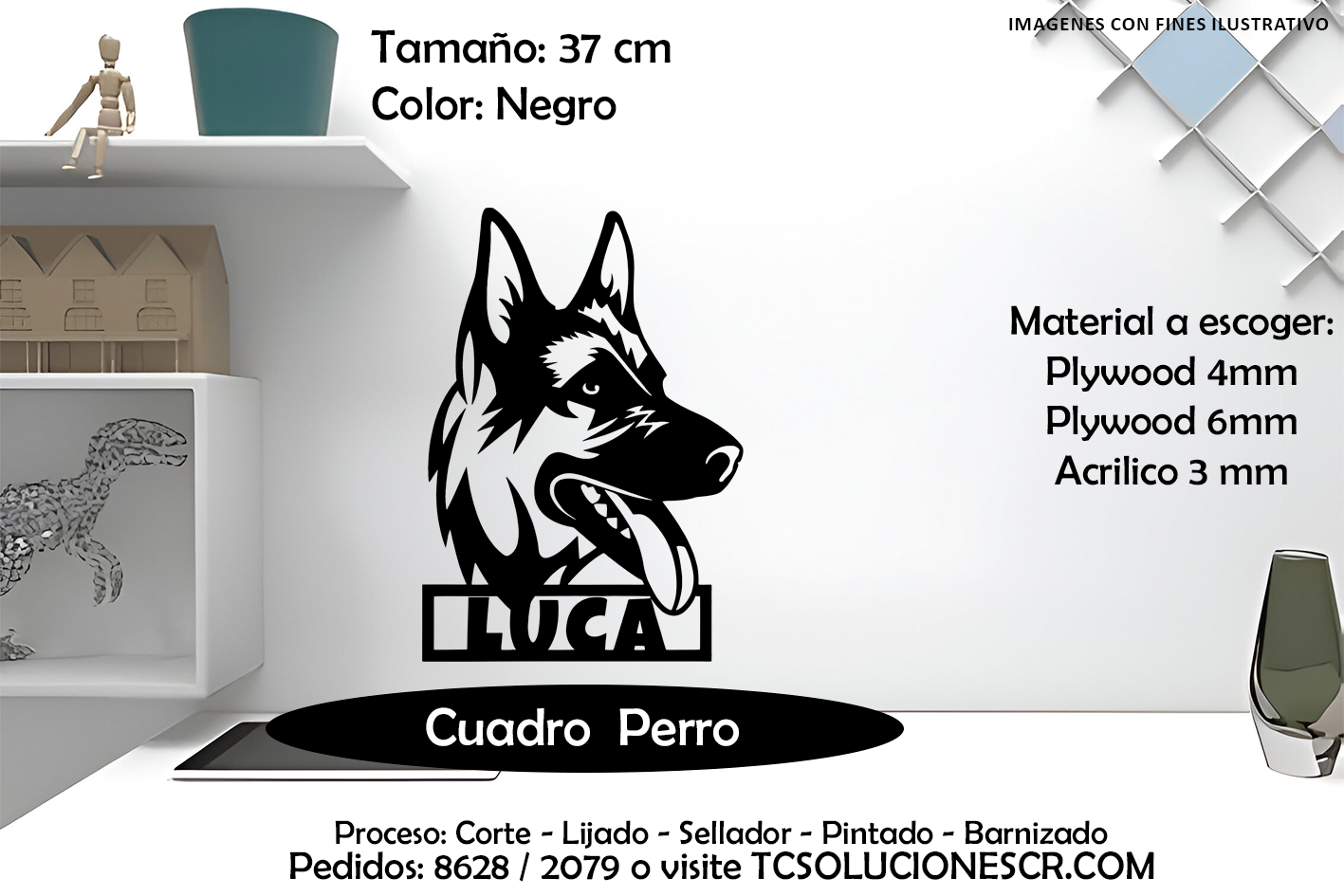 Cuadro Perro nombre Personalizado 2