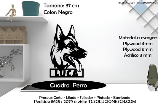 Cuadro Perro nombre Personalizado 2