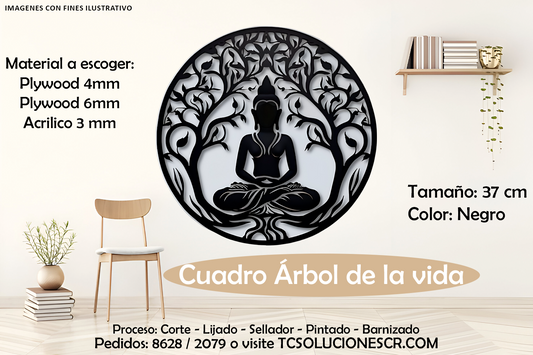 Cuadro Paisaje Arbol Buda 1