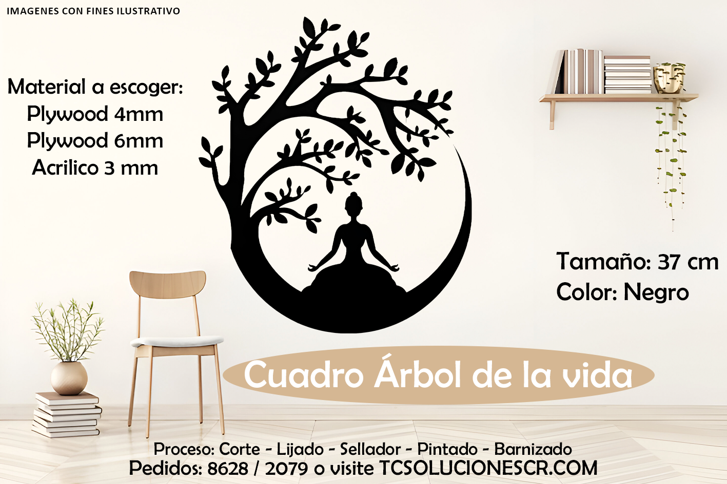 Cuadro Paisaje Arbol Buda 3