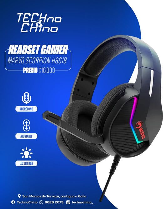 Audífonos Headset Marvo Scorpion H8618BK.
