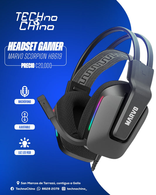 Audífonos Headset Marvo Scorpion H8619.