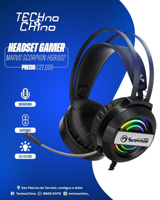 Audífonos Headset Marvo Scorpion HG8902.