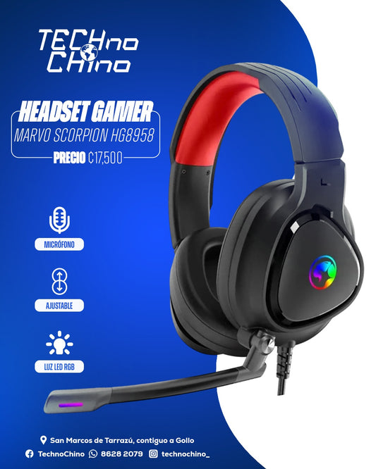 Audífonos Headset Marvo Scorpion HG8958.
