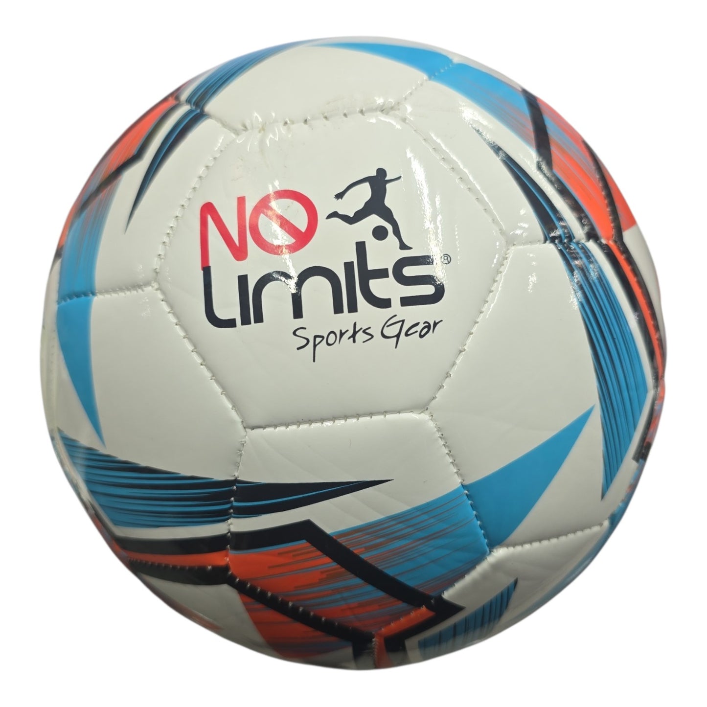 Balón de Futbol #5 No Limits Blanco con Celeste.