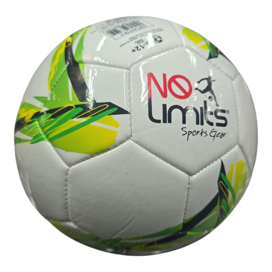 Balón de Futbol #5 No Limits Blanco con Verde.