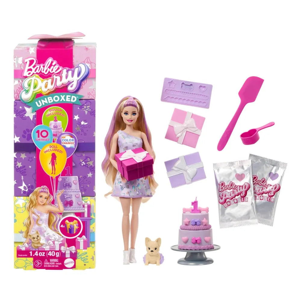 Barbie Party Unboxed Mattel.