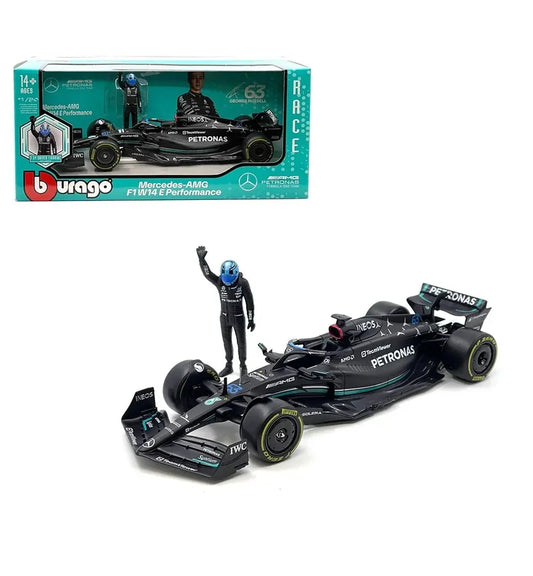 Bburago Mercedes-AMG F1 W14 E Performance Set con Piloto #63.