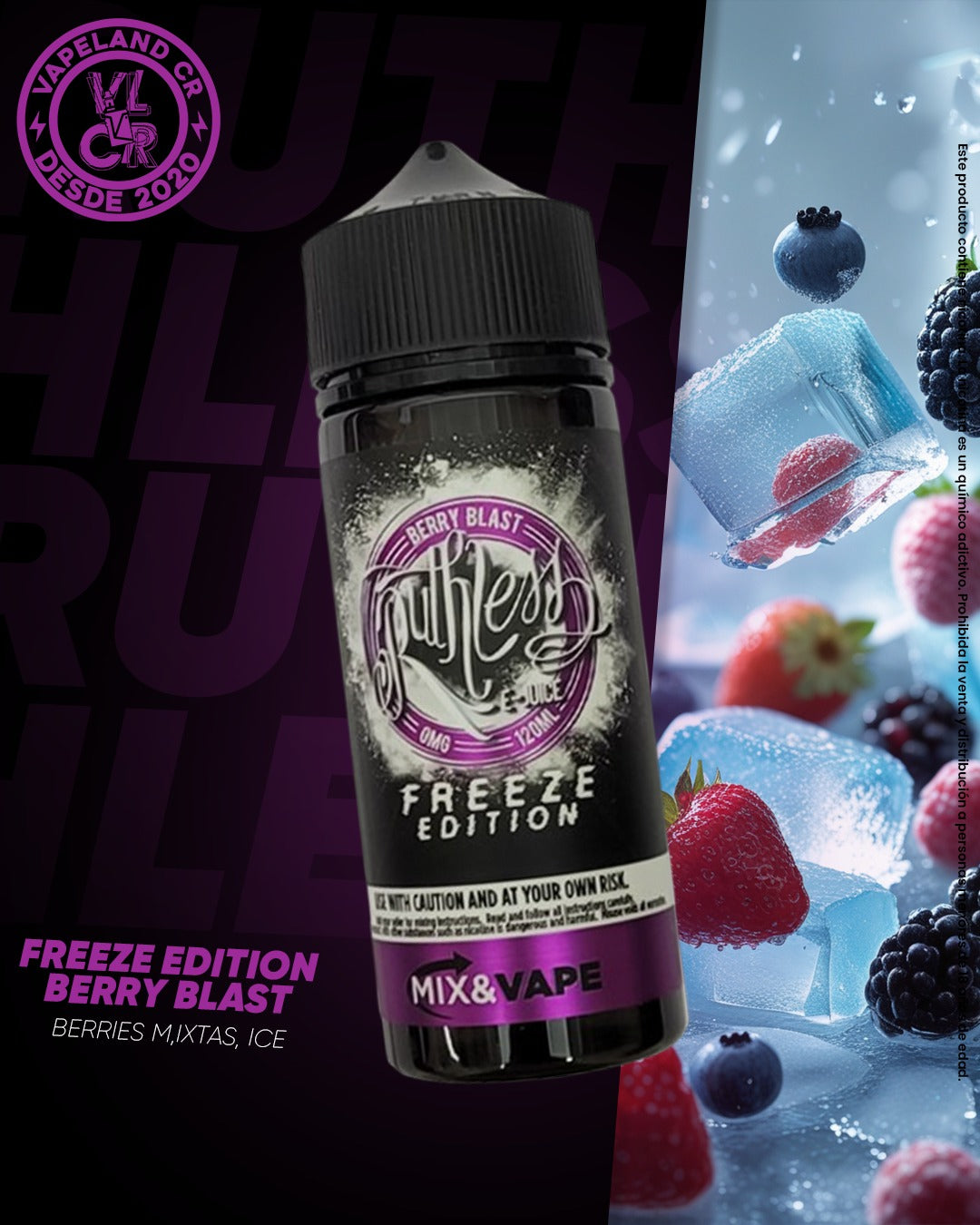 Ruthless Freeze Edition Berry Blast 3mg y 6mg.