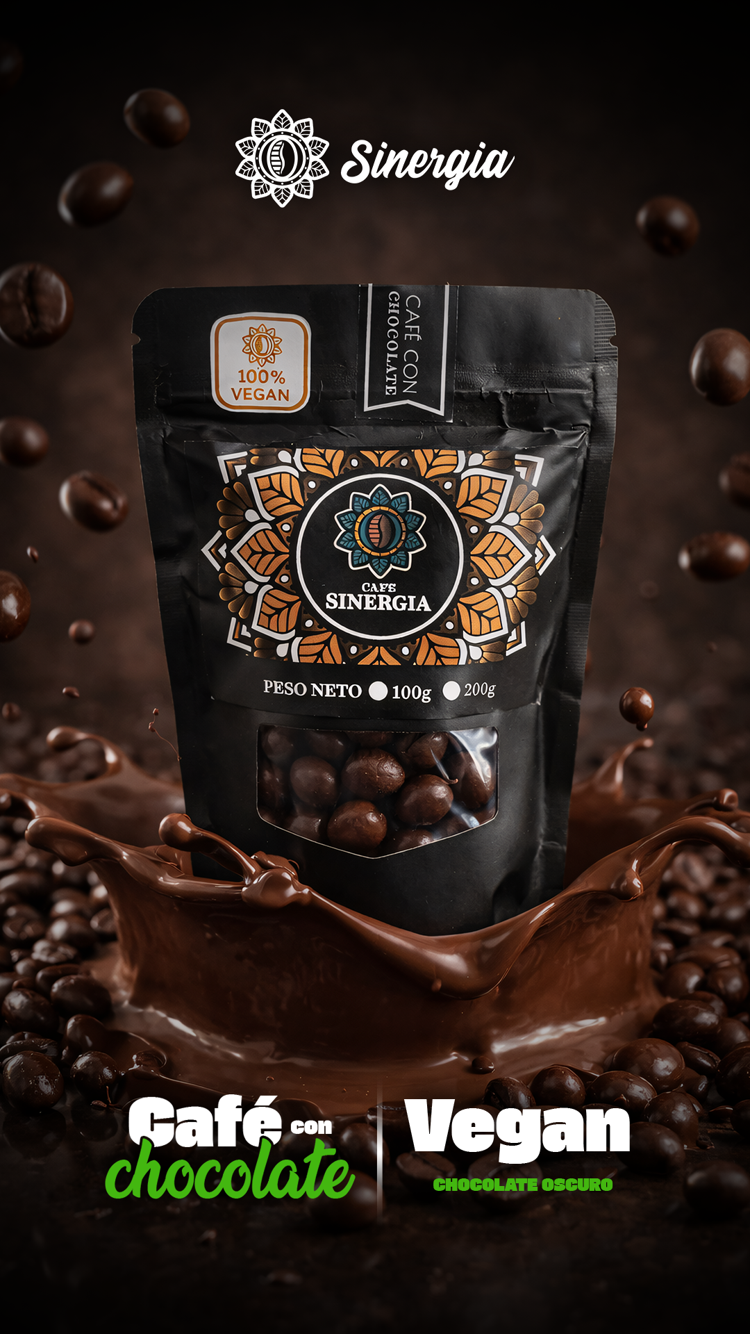 Café Recubierto con Chocolate.