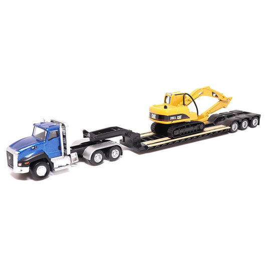 CAT Trailer Lomboy con Excavadora.
