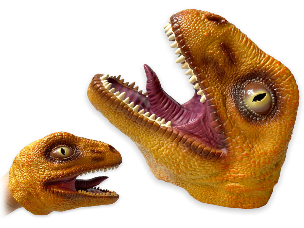 Cabeza de Dinosaurio Títere Café Animal Word.