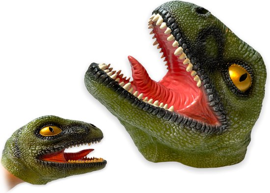 Cabeza de Dinosaurio Títere Verde Animal Word.