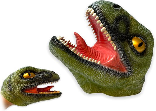 Cabeza de Dinosaurio Títere Verde Animal Word.