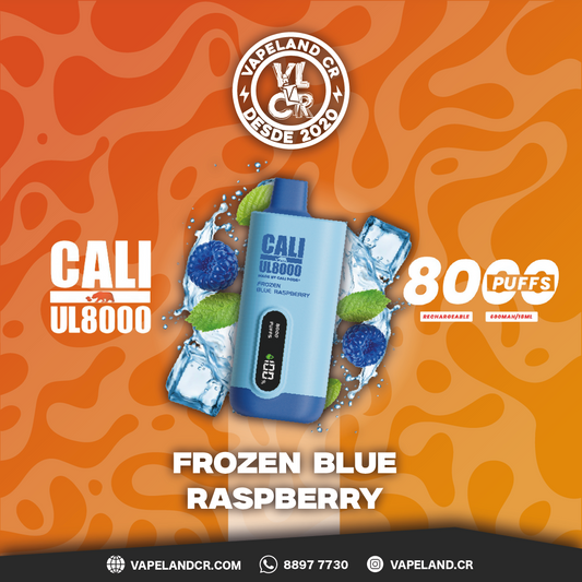 Cali Bars Frozen Blue Raspberry 8000 puffs.