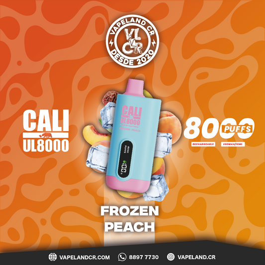 Cali Bars Frozen Peach 8000 puffs.