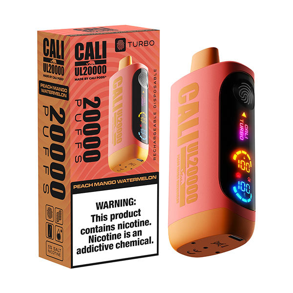 Cali Bars Peach Mango Watermelon 20000 puffs.