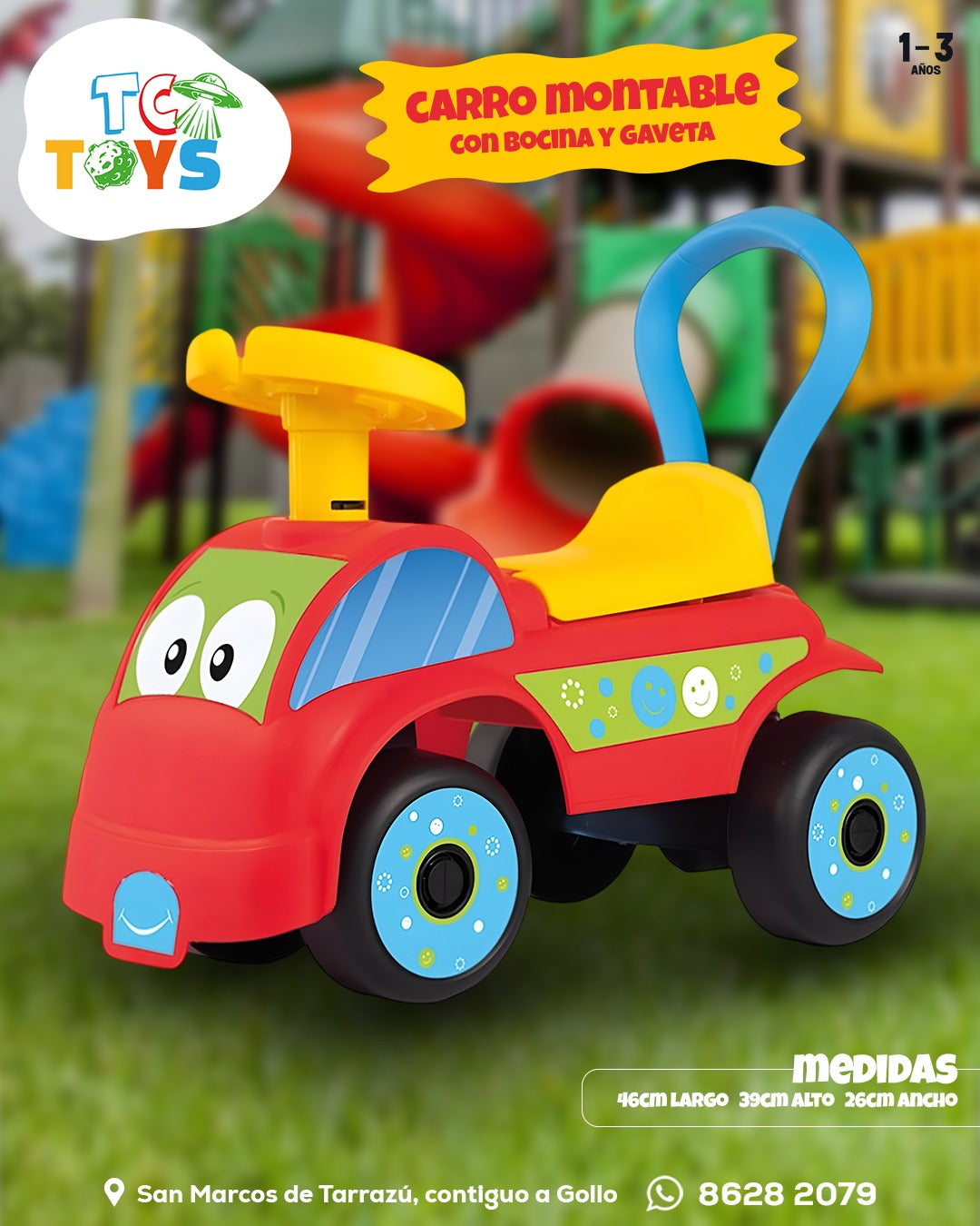 Carro Montable Rojo Con Gaveta.