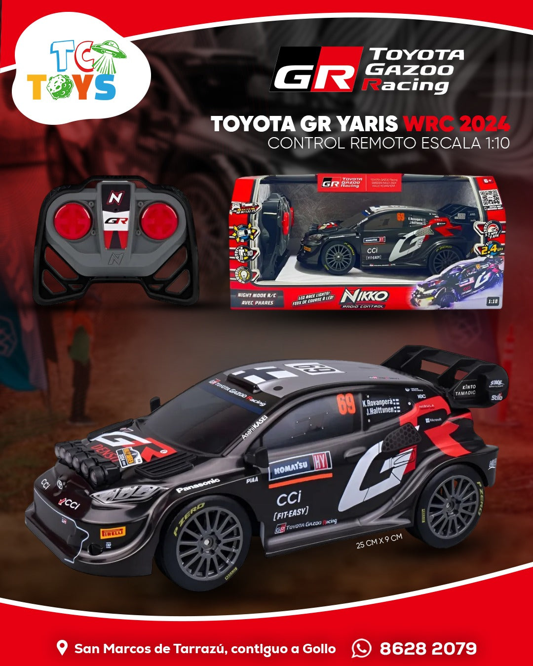 Carro a Control Remoto Rally Toyota GAZOO Racing Nikko.
