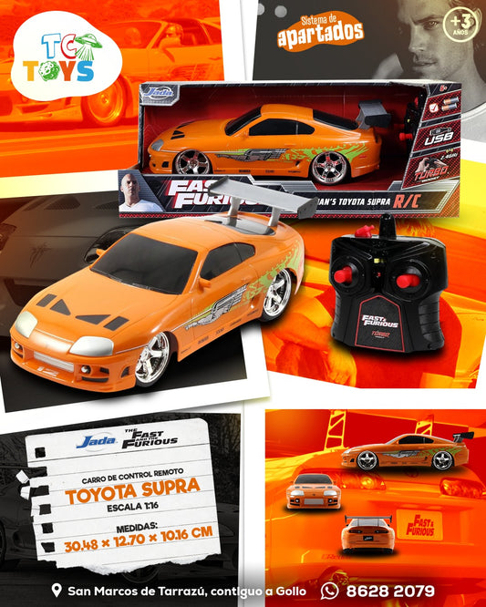 Carro a Control Remoto Rápidos y Furiosos Brian's Toyota Supra Jada.
