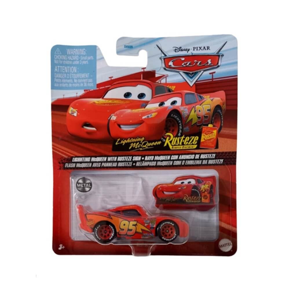 Cars Mattel Rayo McQueen con Anuncio de Rusteze.