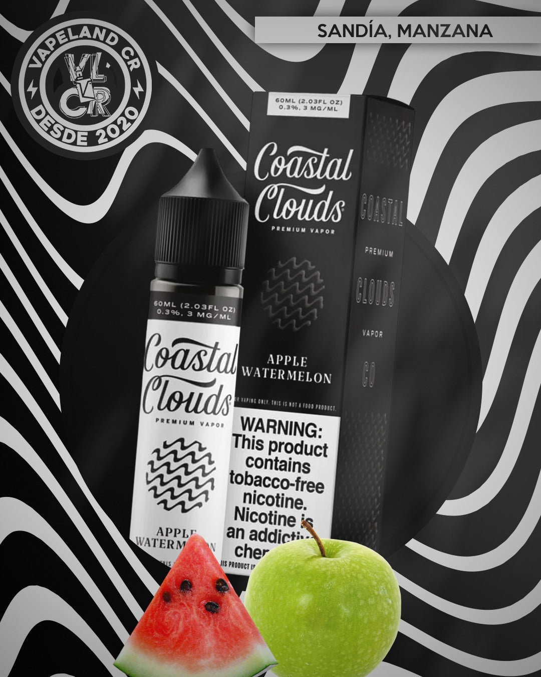 Coastal Clouds Apple Watermelon 3mg y 6mg.