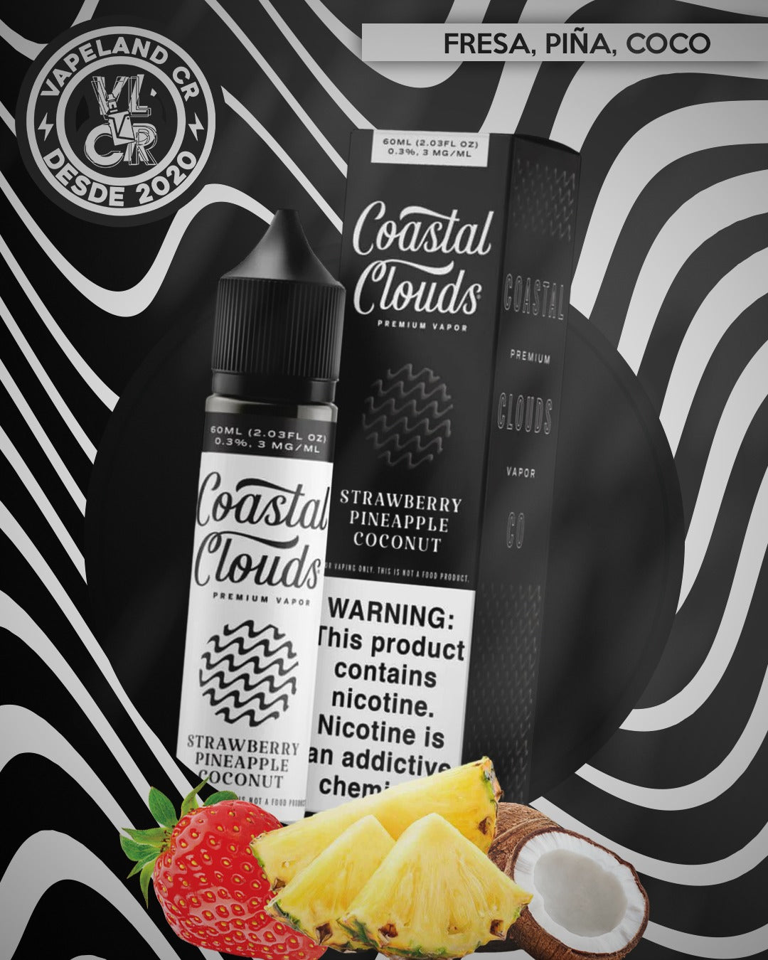 Coastal Clouds Strawberry Pineapple Coconut 3mg y 6mg.