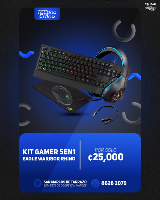 Combo Eagle Warrior Rhino Multi-Color Gaming 5 in 1.