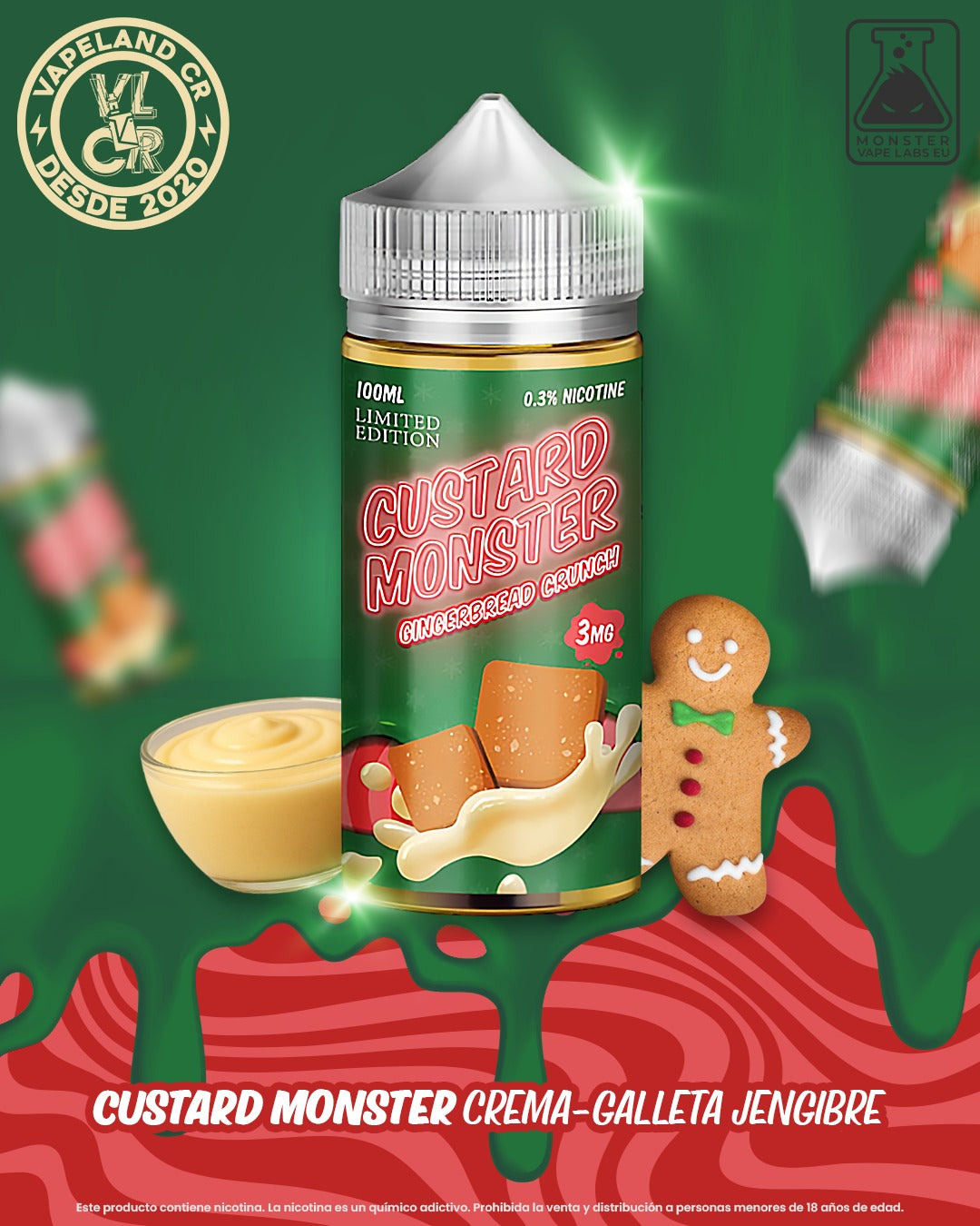 Custard Monster Gingerbread Crunch 3mg y 6mg.