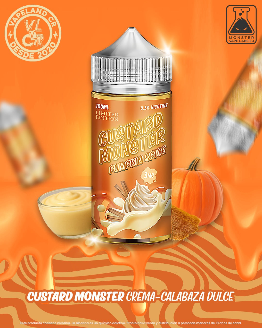 Custard Monster Pumpkin Spice 3mg y 6mg.