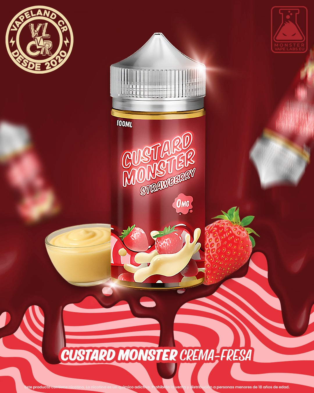 Custard Monster Strawberry 3mg y 6mg.