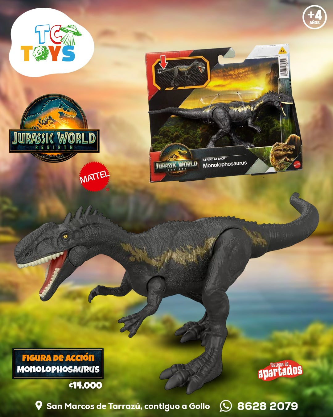 Dinosaurio MattelJurassic World Monolophosaurus Strike Attack.