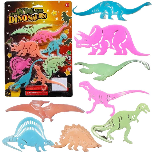 Dinosaurios que Brillan en la Oscuridad de Colores.