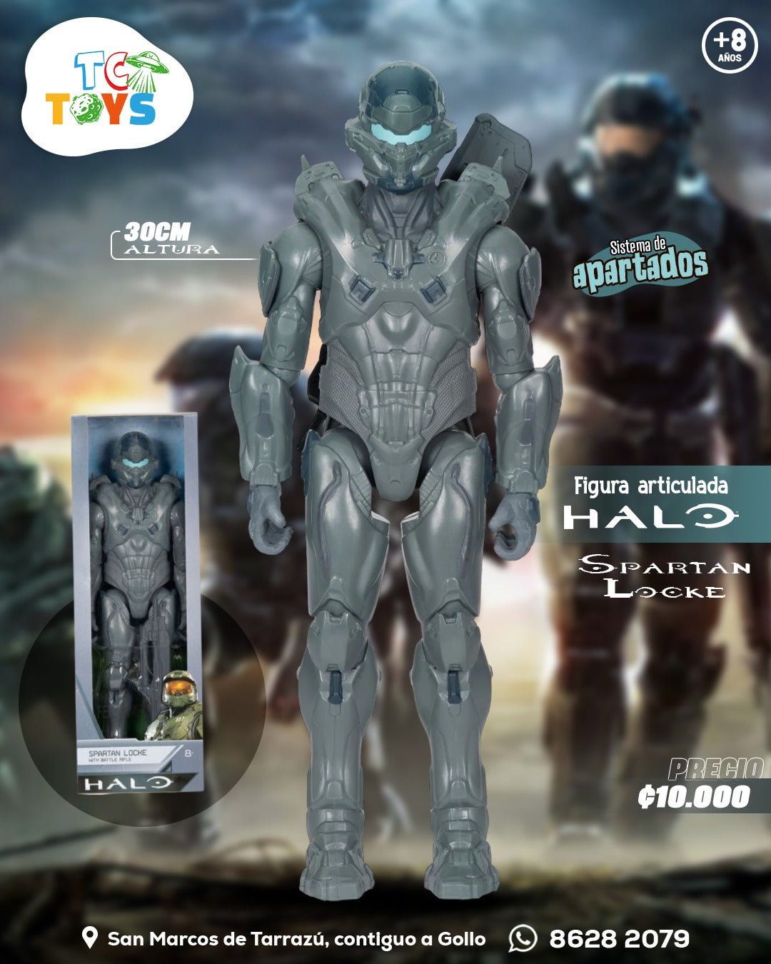 Figura HALO Spartan Locke With Battle Rifle.