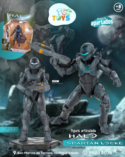 Figura HALO Spartan Locke con Rifle de Batalla.