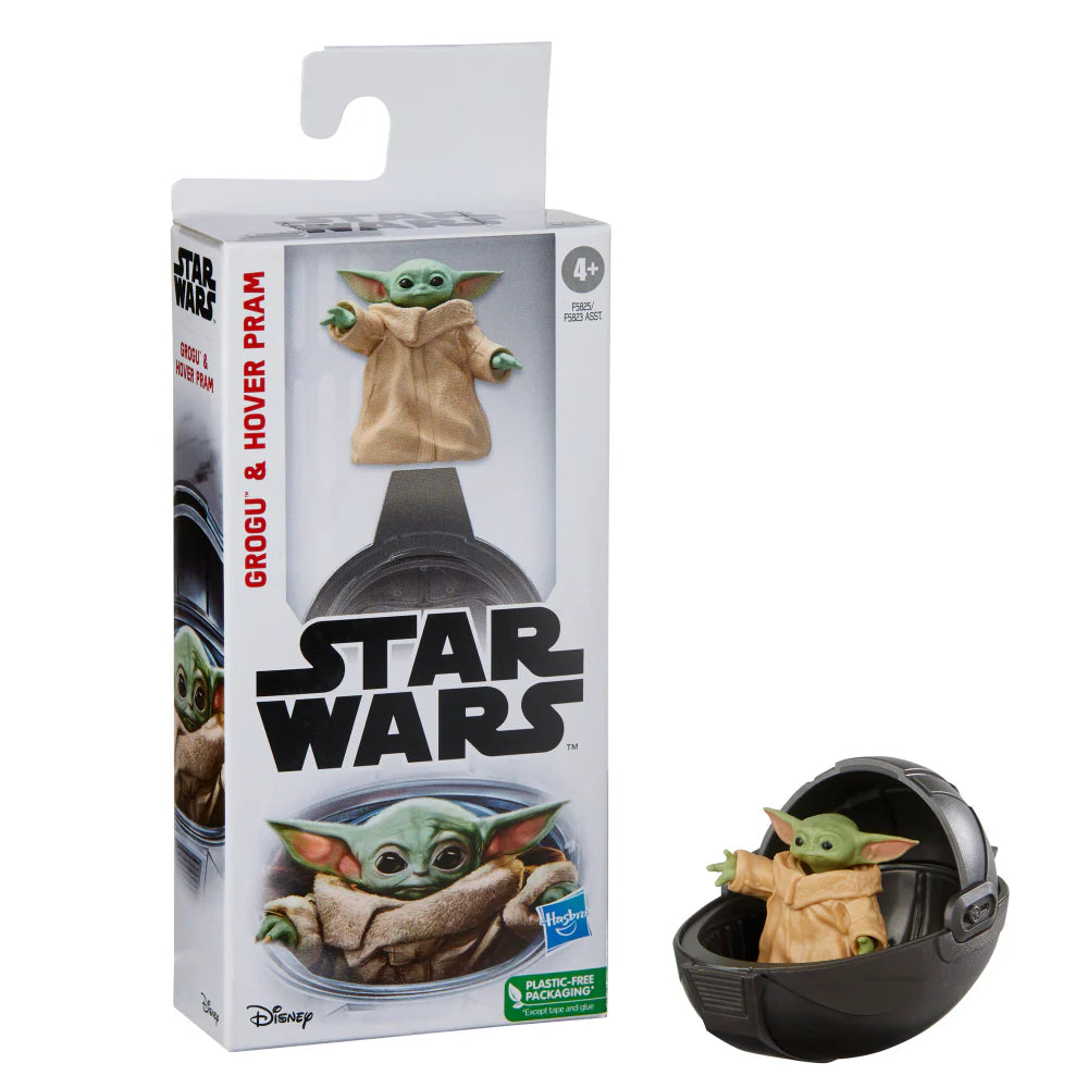Figura Hasbro Star Wars Grogu y Hover Pram.