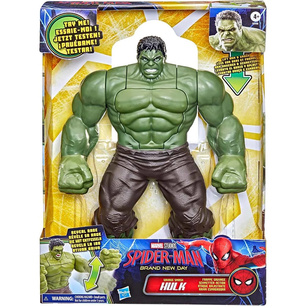 Figura Marvel Hulk con Cambio de Cara Spider-Man Un Nuevo Día.