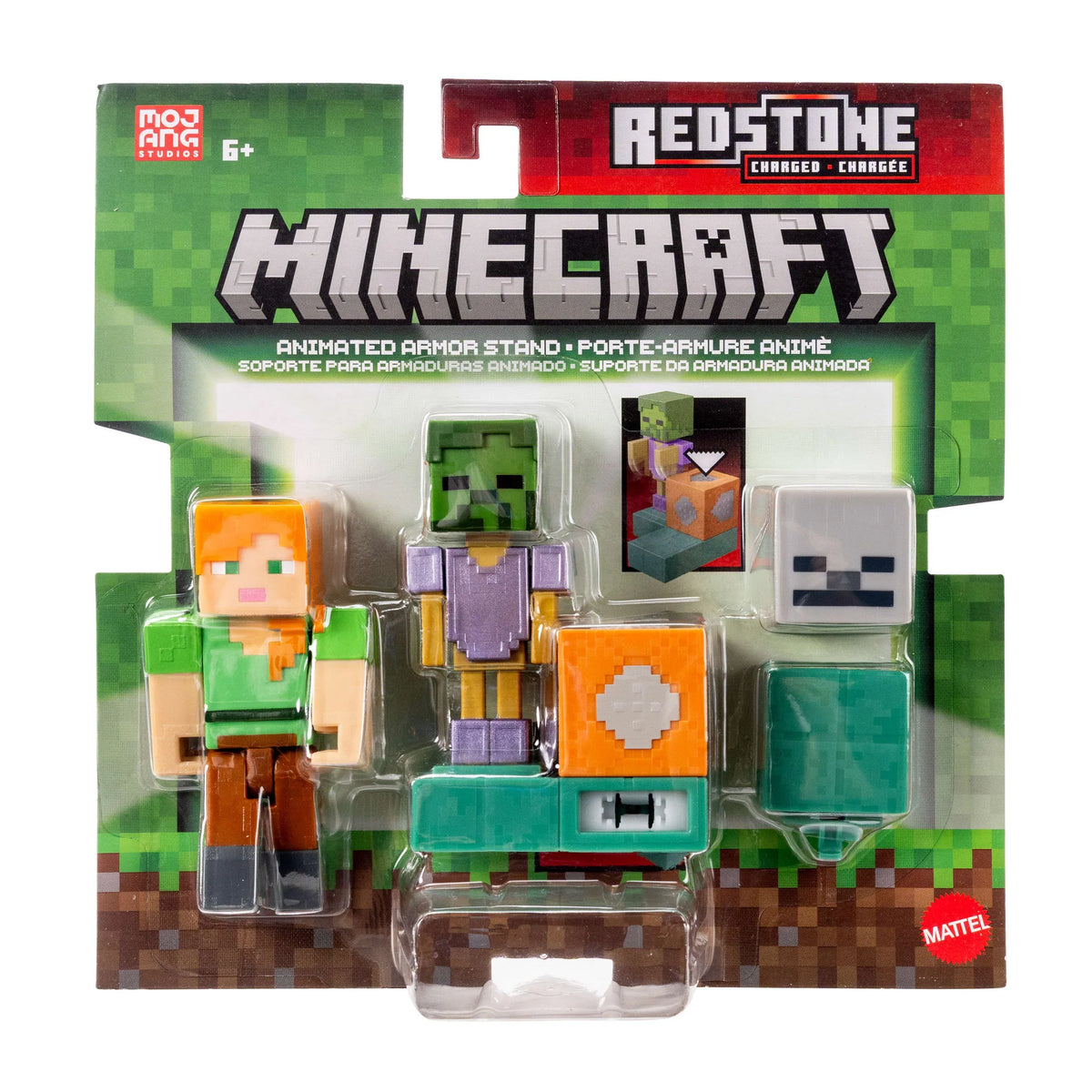 Figura Minecraft Soporte Para Armaduras Animado Mattel.