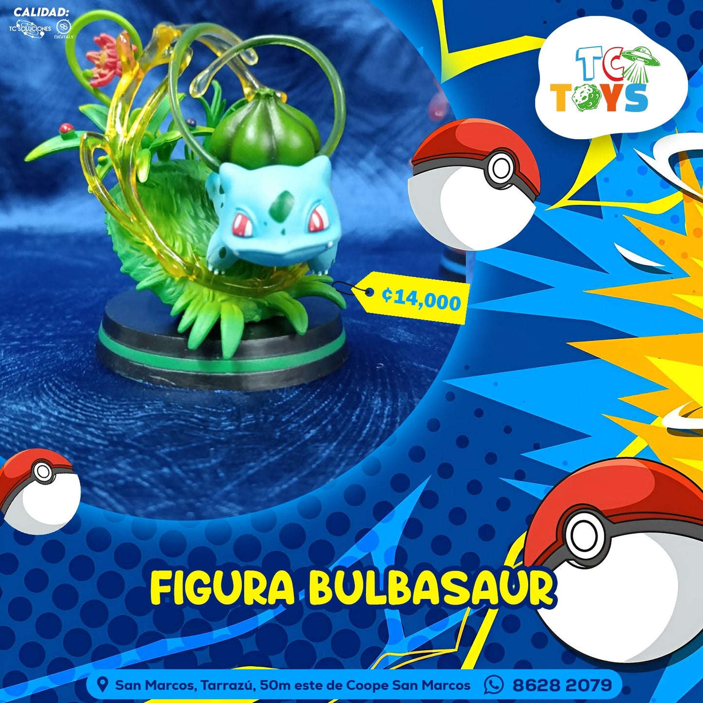 Figura Pokémon Bulbasaur.