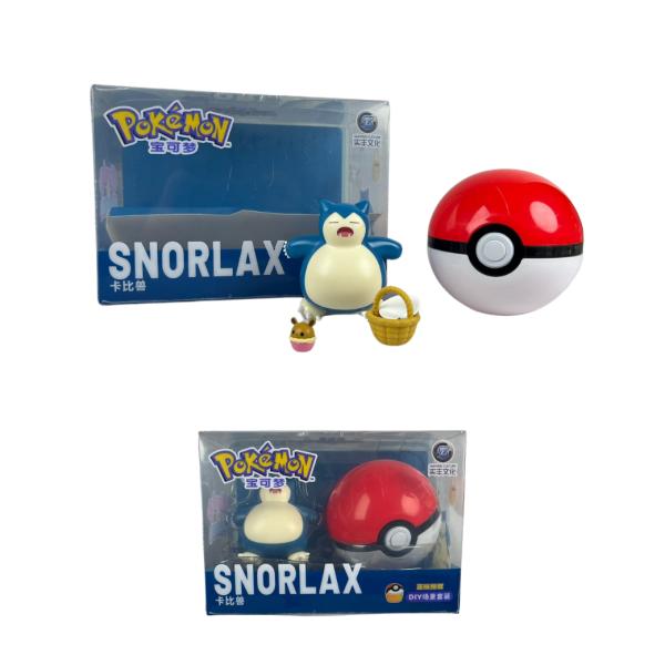 Figura Pokémon Snorlax Dormido con Pokébola.