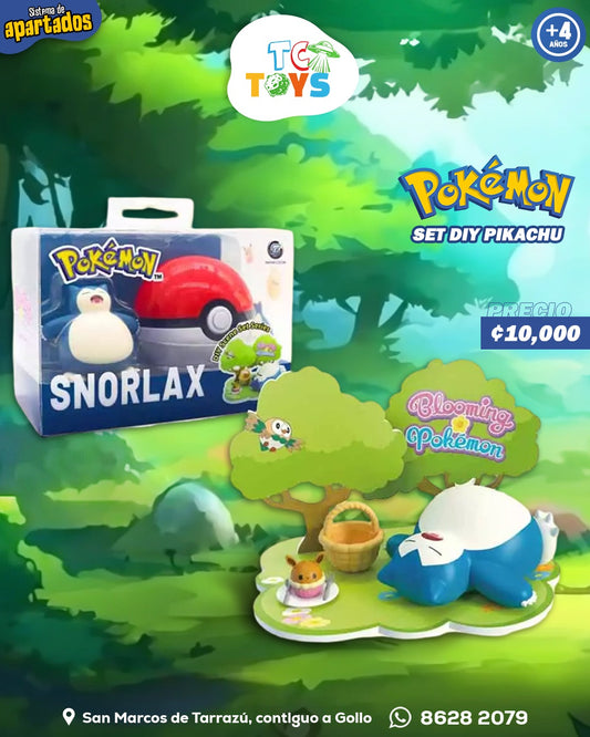 Figura Pokémon Snorlax Dormido con Pokébola.