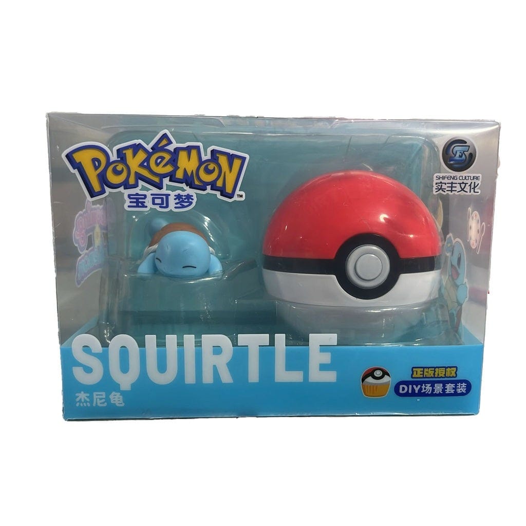 Figura Pokémon Squirtle Dormido con Pokébola.
