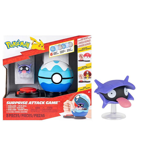 Figura Pokémon Surprise Attack Game Shellder + Buceo Ball.